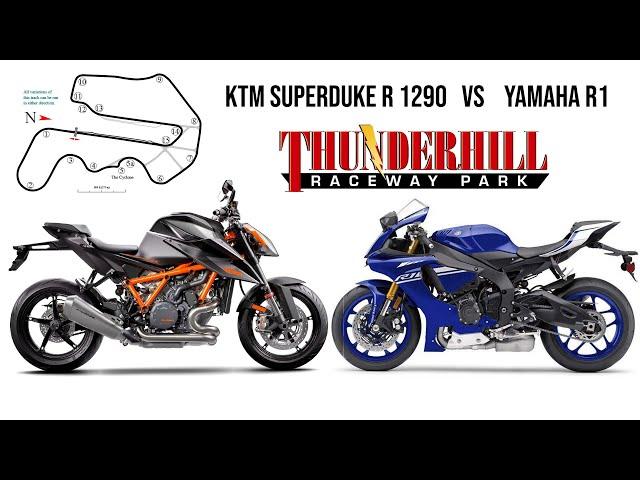 KTM 1290 Superduke R - VS - Yamaha R1 at Thunderhill