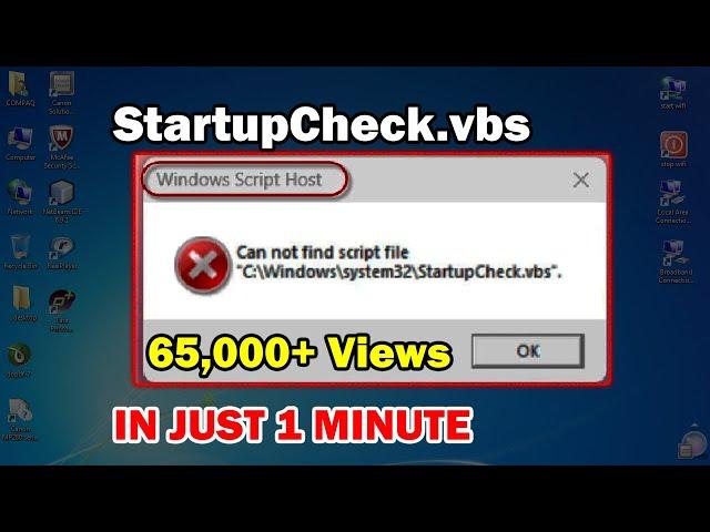 StartupCheck.vbs Error | Can not Find Script File Fix | Windows Script Host | Teach Me Friend - TMF