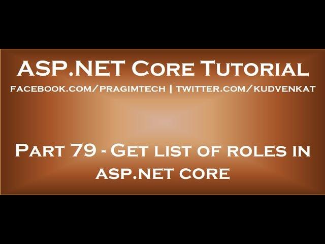 Get list of roles in asp net core