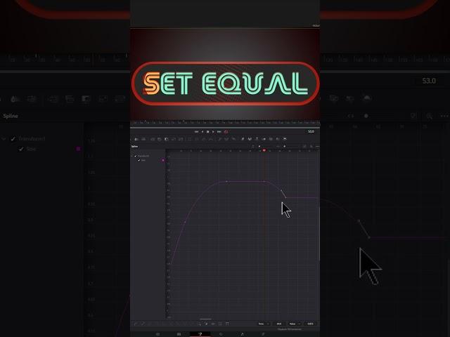 Davinci Resolve Spline Editor Set Equal To #shorts