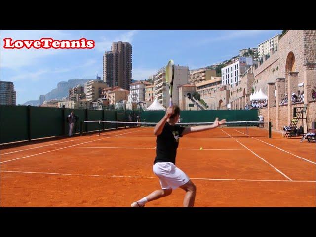 Del Potro vs Gasquet - Court Level View - ATP Tennis Practice Match