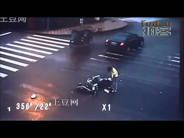 MAN LANDS A MOTORCYCLE ACCIDENT!