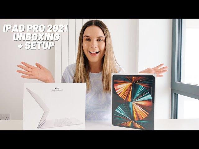 M1 iPad Pro 12.9" (2021) 5G with white Magic Keyboard // unboxing, set-up, accessories + MORE!