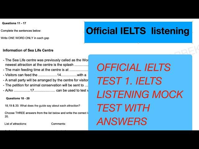 RECENT IELTS listening test | mock listening test, MUST TRY