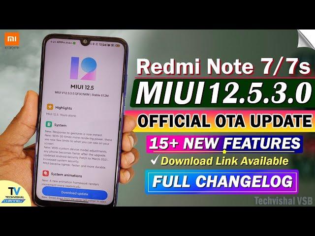 Redmi Note 7/7S New MIUI 12.5.3.0 Update Full Review | 15+ Features | Redmi Note 7 MIUI 12.5 Update