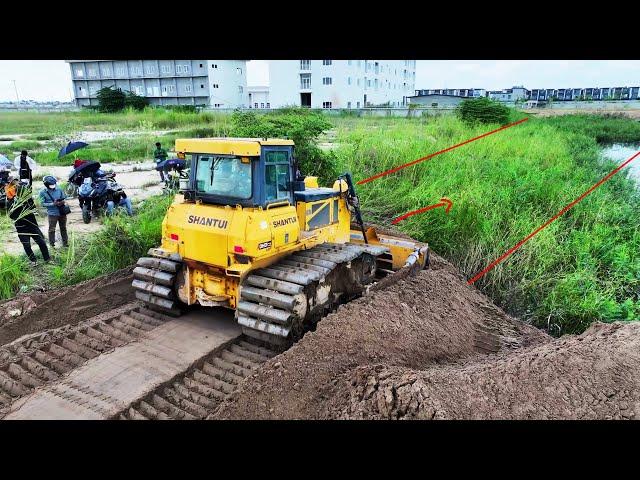 Nice Update! STOP Flooding Smart Engineering Landfill Make ROAD For Truck Transport Sand, SHANTUI