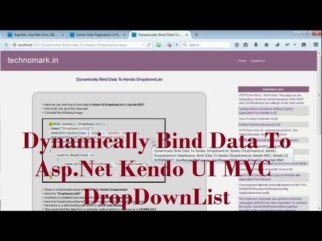 Dynamically Bind Data To Asp.Net Kendo UI MVC DropDownList