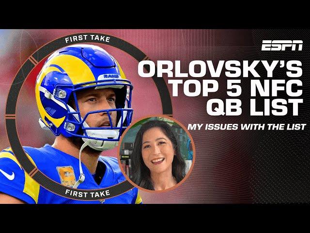 My issues with Dan Orlovsky’s Top 5 NFC QB list  | First Take