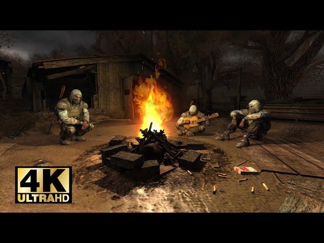 S.T.A.L.K.E.R.: CS - cидим с мужиками у костра на болотах 10 часов 4К