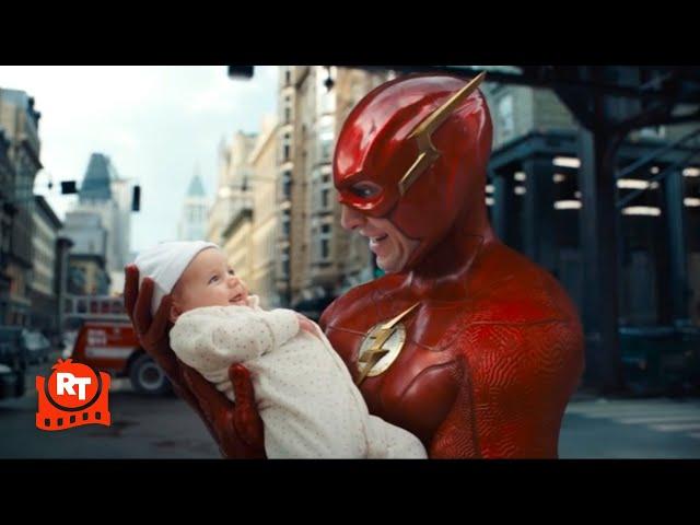 The Flash (2023) - Flash Saves the Babies Funny Scene | Movieclips