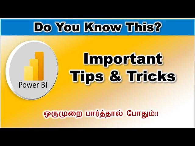 Power BI Important Tips & Tricks | Power BI | Santhu Analytics