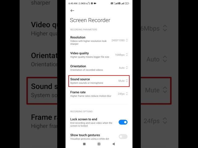 Screen recording sound problem solved in xiaomi 2024 #shorts