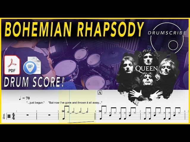 Bohemian Rhapsody - Queen | DRUM SCORE Sheet Music Play-Along | DRUMSCRIBE