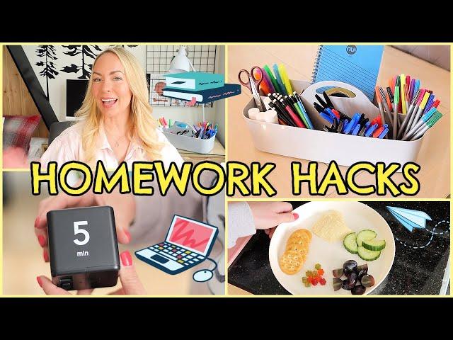 10 HOMEWORK HACKS + DIY STUDY TIPS | GET BETTER GRADES  |  Emily Norris AD