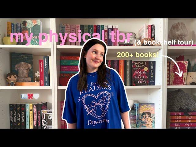 every single book on my physical tbr (200+ books!)  & detailed bookshelf tour!