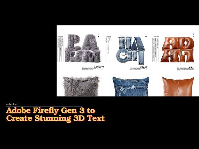 Using Adobe firefly to create cool 3d text