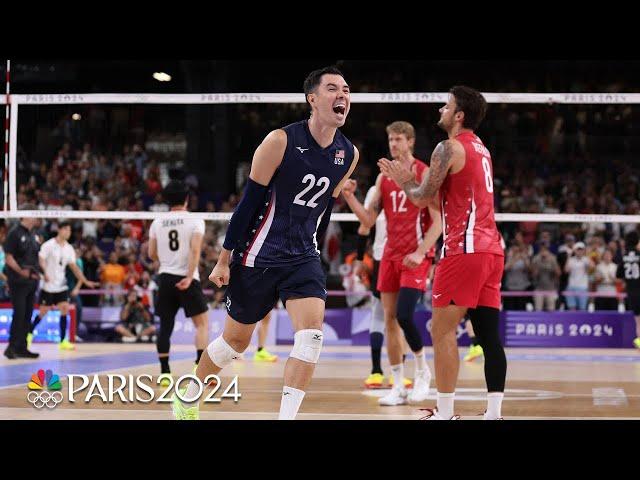 Team USA secures redemption and gets into men's volleyball knockout stage | Paris Olympics