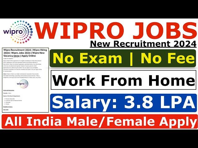 Wipro Recruitment 2024 | Wipro Jobs For Freshers 2024 | 12th & Graduate | Job Vacancy 2024  MNC Jobs