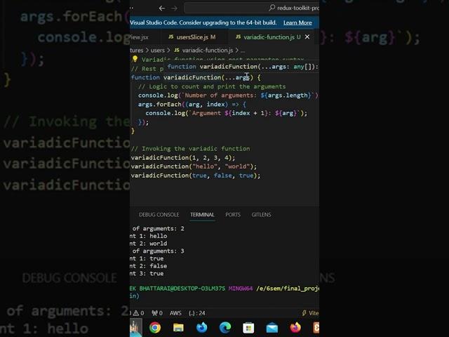 Variadic function in javascript, typescript, react! Javascript 2024