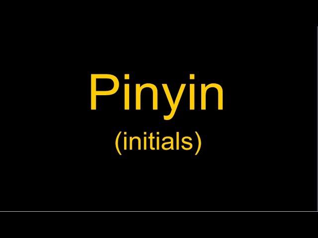 Chinese basics - Pinyin explained (initials)