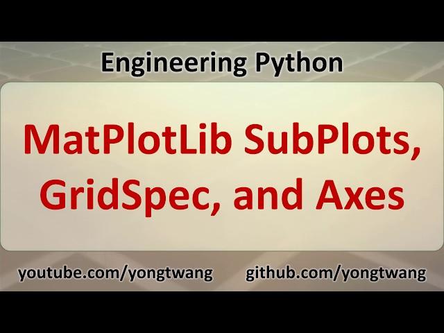 Engineering Python 15B: MatPlotLib SubPlots, GridSpec, and Axes