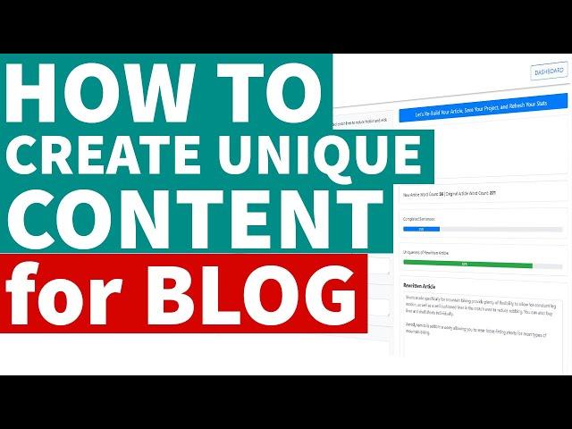 How to Create Unique Content for Your Blog (BEST Method) | Create Unlimited Unique Content for FREE