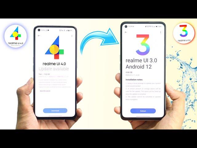 Downgrade Realme UI 4.0 to Realme UI 3.0 Offical Method | How to Rollback Android 13 to Android 12 