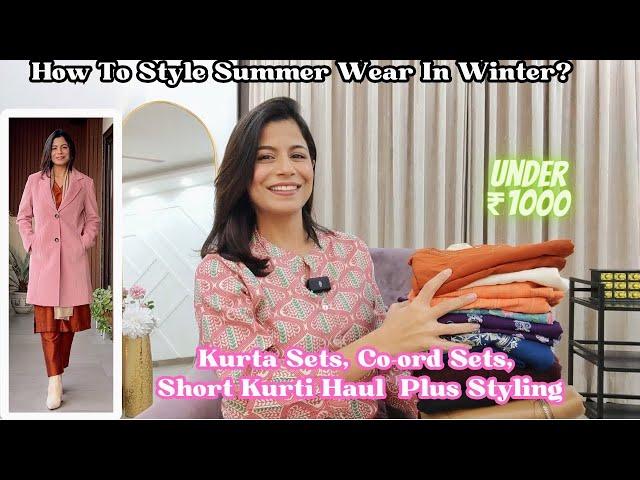 Under 1000 Kurta Sets, Co-ord Sets, Short Kurti Haul Plus Winter Styling l Dream Simple