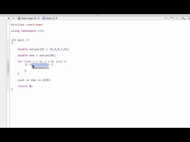 Find the max or min value in an array (C++ programming tutorial)