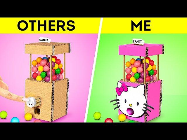 AMAZING CARDBOARD CRAFTS | My Mom's Tiny Kitty Candy Dispenser! DIY Crafts