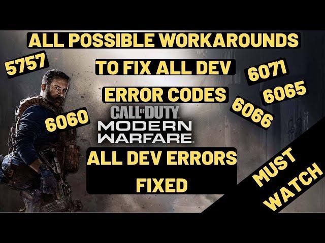 All DEV Error 6065, 6066 ,5757, 6071 Call Of Duty Modern Warfare [FIXED]ALL Possible FIXES EXPLAINED