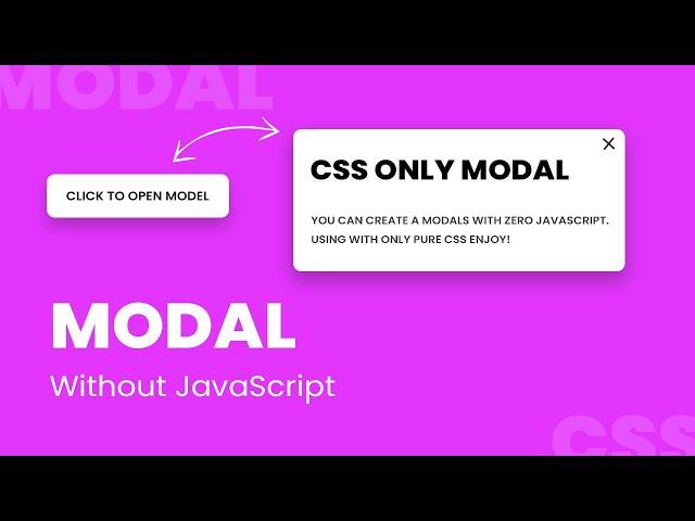 How To Create Modal Popup Box using Only CSS | HTML CSS Modal