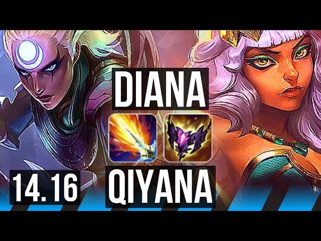 DIANA vs QIYANA (MID) | 68% winrate, Dominating | EUW Master | 14.16