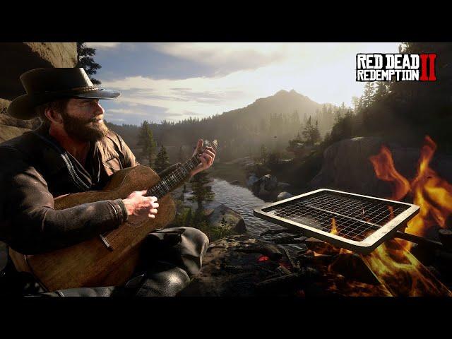 Relaxing Camping Trip in RDR2 (horse riding, fishing, camping)