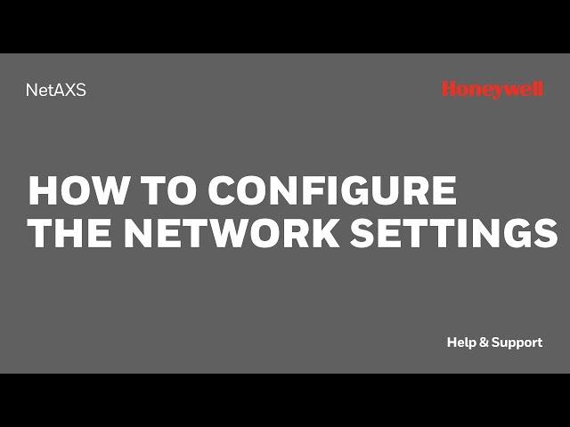 How to Configure the Network Settings on NetAXS 123