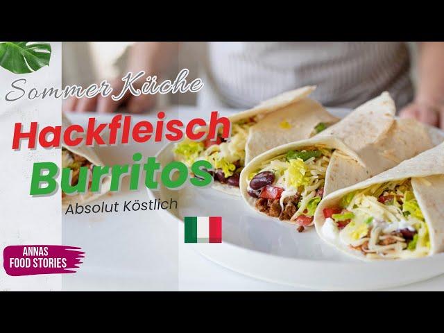 Hackfleisch Burrito mit Kidneybohnen  -   sehr köstlich zubereitet - Hackfleisch Rezept