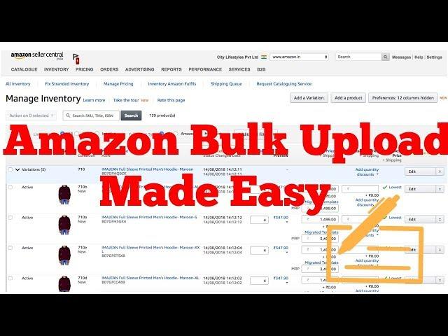 How to bulk upload products in Amazon using the excel template