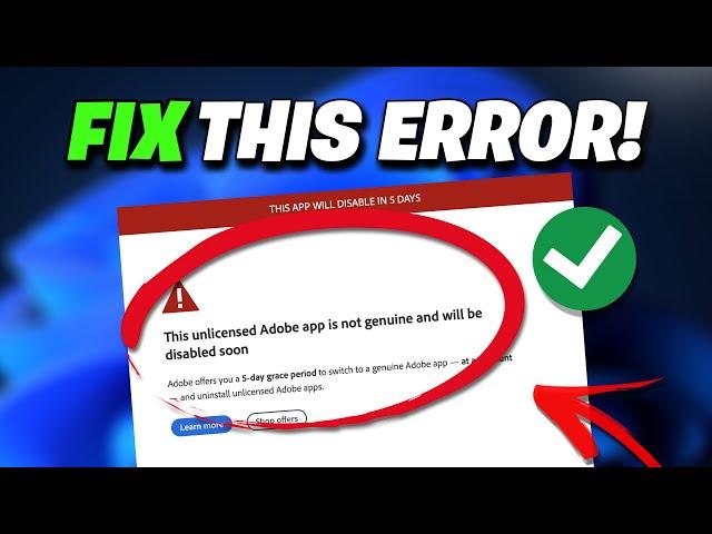 This Unlicensed Adobe App Has Been Disabled FIX [NEW 2025]