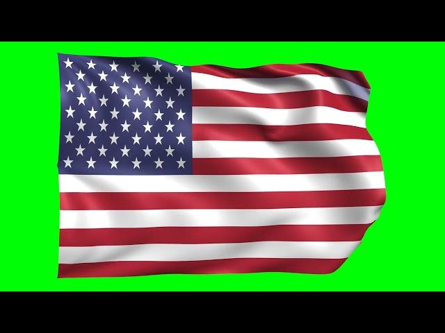 United States Waving Flag Green Screen Animation | 3D Flag Animation | Royalty-Free