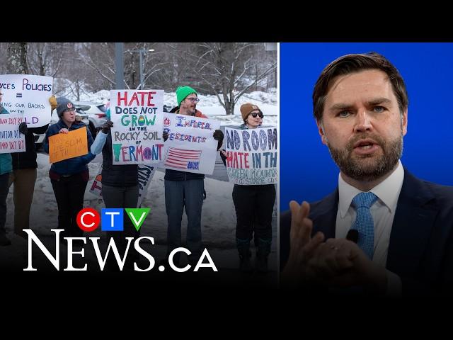 Large crowds protest Vice President J.D. Vance’s visit to Vermont