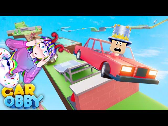 Самый БЕЗУМНЫЙ ПАРКУР на МАШИНАХ в Car Obby ROBLOX! ПАПА и ДОЧКИ постоянно ПАДАЮТ ВНИЗ! Как пройти?