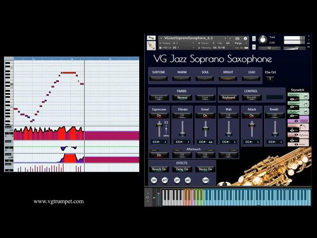 VG Jazz Soprano Saxophone sample library for NI Kontakt. Woodwind and brass vst plugin.