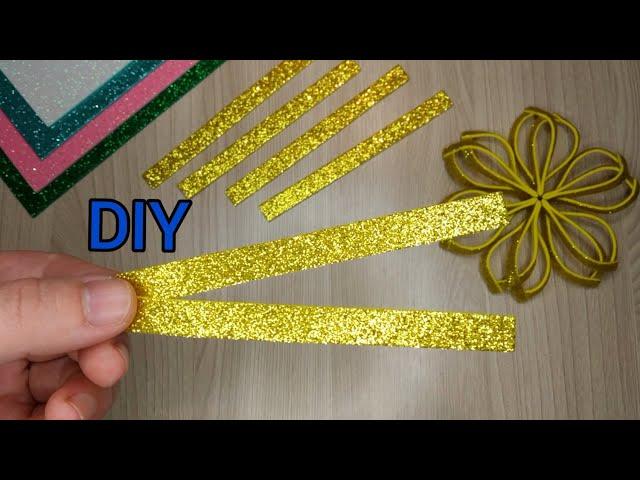 DIY/ How to make easy Foam Snowflakes ️Christmas ornament/Christmas decor/Glitter foam sheet craft