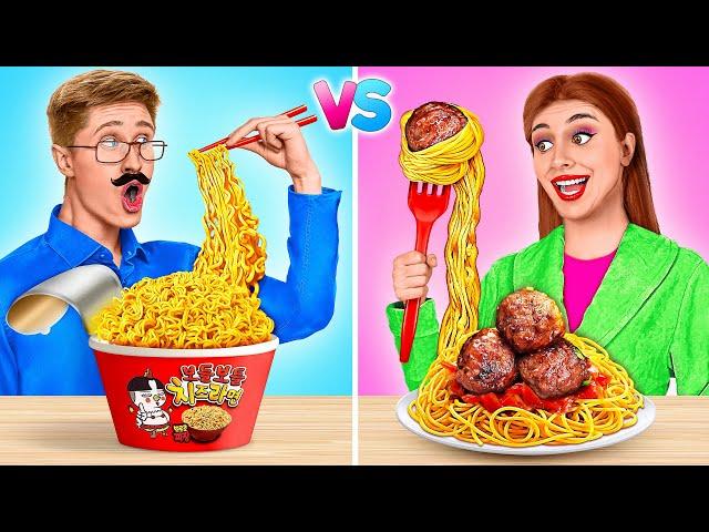 Mom vs Dad Cooking Challenge | Simple Secret Kitchen Hacks and Tools by Multi DO Challenge