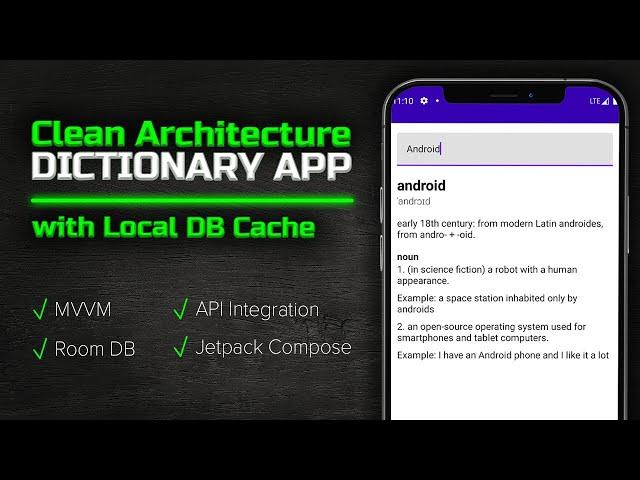 How to Make a Clean Architecture Dictionary App (WITH CACHING!) - Android Studio Tutorial