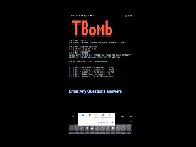 How to install TBomb | sms, call, mail bomber install in termux #shorts #Legendspam #linux #TBomb