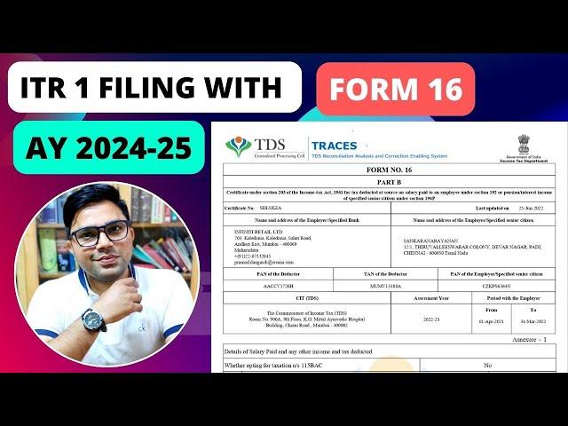 How To File ITR For Salaried Person With Form 16 AY 2024-25 | ITR Filing Online 2024-25 For Salary