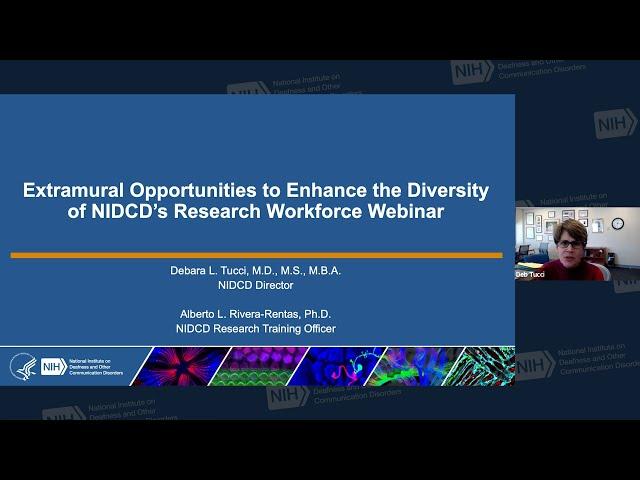 Webinar: Extramural Opportunities to Enhance the Diversity of #NIDCD’s Research Workforce