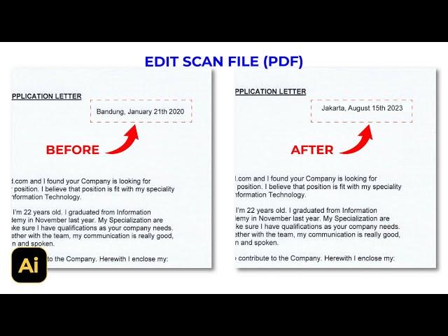 How to Edit Text Document Scan PDF | Adobe Illustrator Tutorials