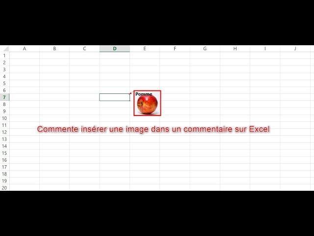 inserer une image dans un commentaire sur Excel